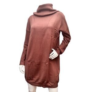 Women's Turtleneck Knit Sweater Batwing Long Sleeve Pullover Brown Dress Size XL
